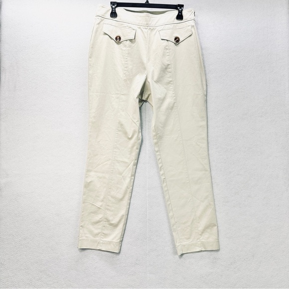 Toccin NY Women's Safari Pants in Stone Slim Fit Cropped Straight Leg Size 12 - Picture 4 of 9